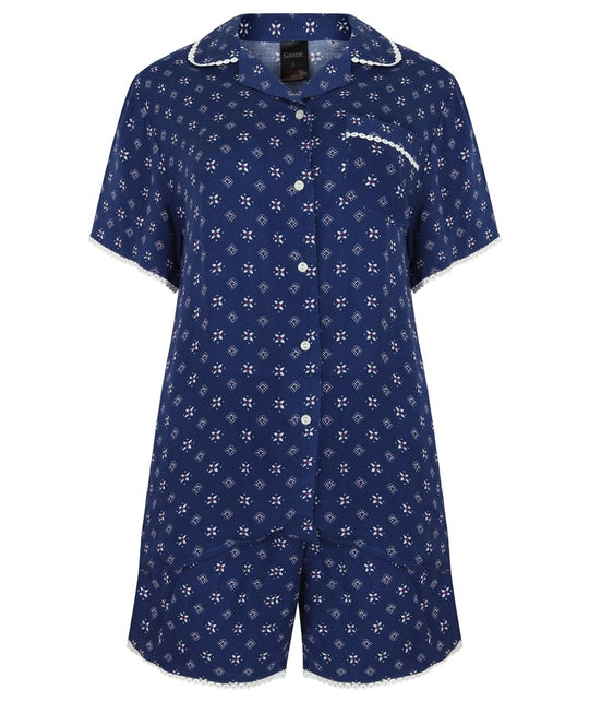 Supersoft Geometric Print Tailored Pyjama With Shorts GL3714