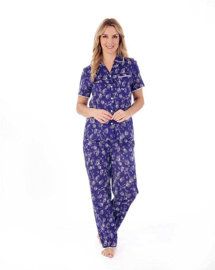 Modern Floral Woven Cotton Pyjama Set PJ01213