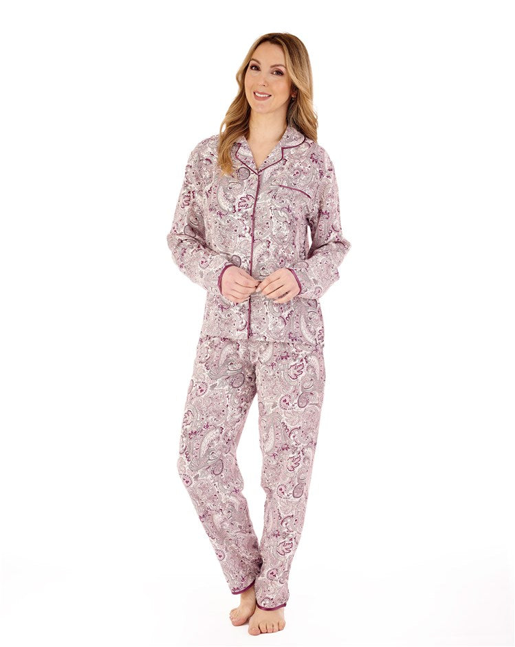 Paisley Print Tailored Long Sleeve Pyjama Soft Woven Viscose PJ88228