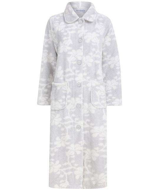 Printed Mini Waffle 46" Button Through Housecoat HC66360