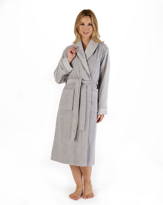 Embroidered 46" Shawl Collar Wrap HC66355