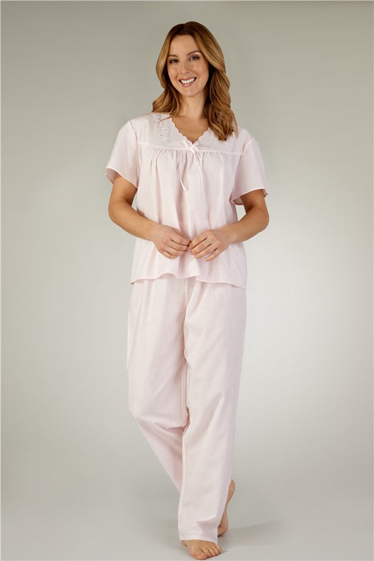 Embroidered Spot Print Woven Pyjama PJ3203
