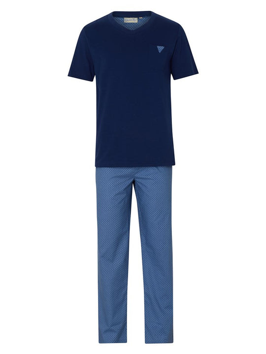 Diamond and Spot Jersey Top & Woven Trouser Pyjama WR1802