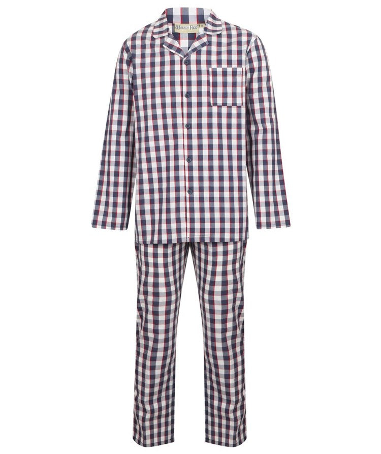 Walker Reid Classic Long Sleeve Check 100% Cotton Check Pyjama WR2813